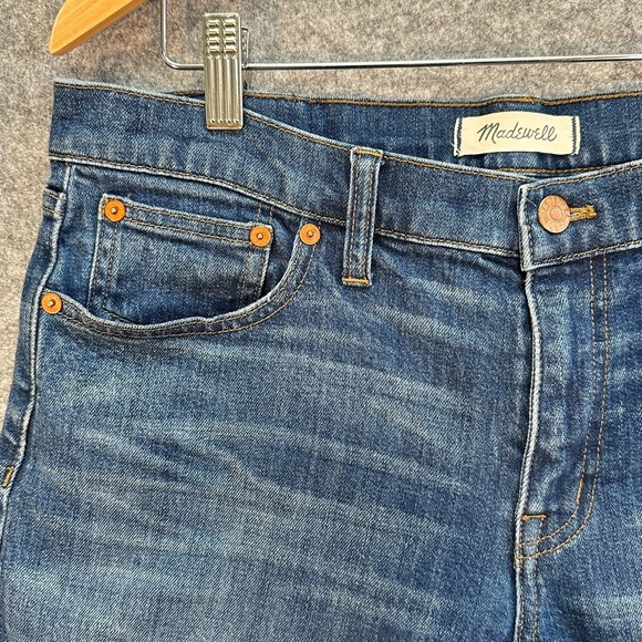 Madewell Jeans Womens 29 The Slim Boyjean Midrise Medium Wash Distressed - Picture 2 of 11